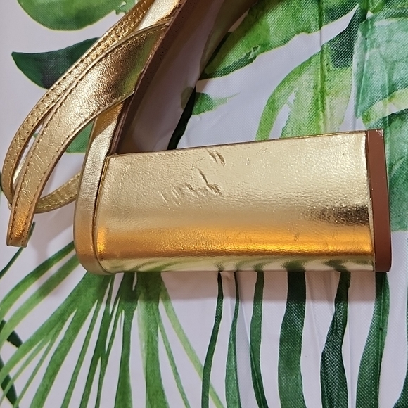 NWT ZARA GOLD LEATHER PLATFORM HIGH HEELED SANDAL, SIZE 10 - Picture 16 of 16